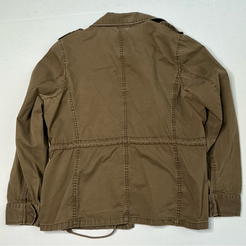 J.Crew Brown Utility Field Jacket Women’s Medium – Distressed Khaki Button-Up - Picture 2 of 15